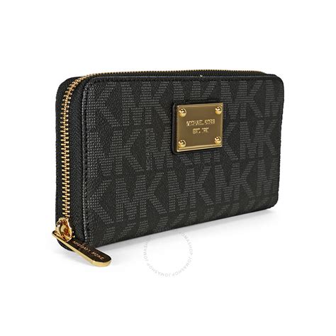 michael kors continental logo wallet black|Michael Kors large continental wallet.